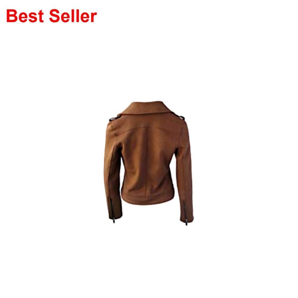 Faux Suede Jacket Long Sleeve Zipper Casual Outwear - Picture 2 of 2